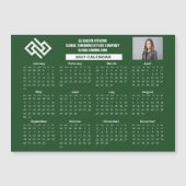 2027 Groene Zakelijke Kalender Aangepaste Magneet (Voorkant)