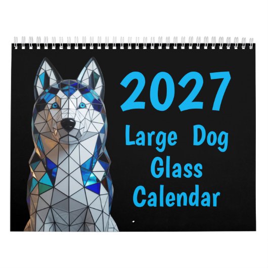 2027 Grote Hond Glas Kalender (Hoes)