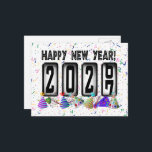 2027 Happy New Year Odometer Briefkaart<br><div class="desc">* Send a quick New Years Hello to family and friends. This postcard is just the right size for short 'New Years Wishes. * Use for party invitations or for New Years Party Thank You Notes, too! * To the back of postcard, add a photo or have your personal message...</div>