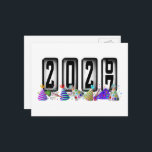 2027 Happy New Year Odometer Briefkaart<br><div class="desc">* Send a quick New Years Hello to family and friends. This postcard is just the right size for short 'New Years Wishes. * Use for party invitations or for New Years Party Thank You Notes, too! * To the back of postcard, add a photo or have your personal message...</div>