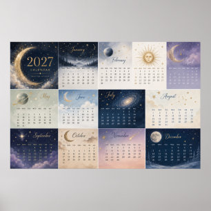 2027 Hemelzon & Maan Muurkalender Poster