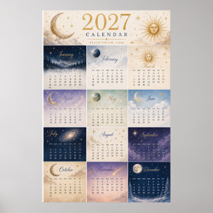 2027 Hemelzon & Maan Wandkalender Poster