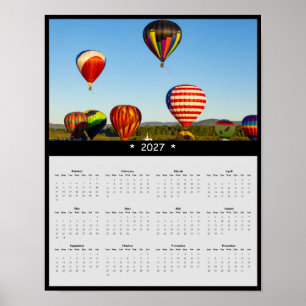 2027 Heteluchtballon Wandkalender - Gouden Uur Poster