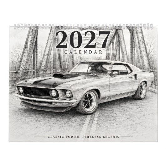 2027 Hot Rod Spieremusclemobiel Kalender (Hoes)