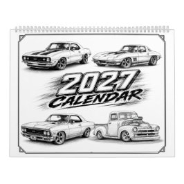 2027 Hot Rod Spierkrachtige Auto Kalender