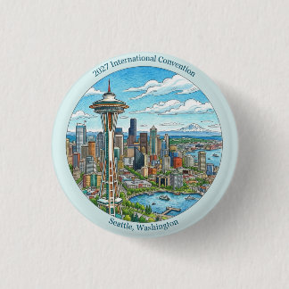 2027 Internationale Conventie Seattle Ronde Button 3,2 Cm