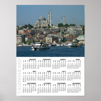2027 Istanbul Kalender, Sultan Ahmed, Turkije Poster