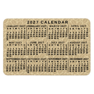 2027 Jaar Maandkalender Licht Koffiebonen Magneet
