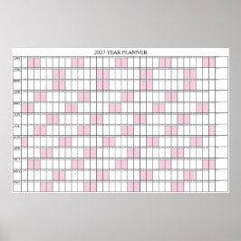 2027 Jaar Overzicht Eenvoudige Wand Planner Kalend