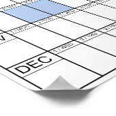 2027 Jaar Overzicht Eenvoudige Wand Planner Kalend (Hoek)