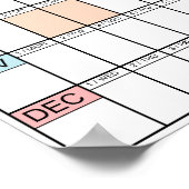 2027 Jaar Overzicht Eenvoudige Wand Planner Kalend (Hoek)