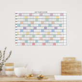 2027 Jaar Overzicht Eenvoudige Wand Planner Kalend (Keuken)