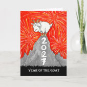 2027 Jaar van de Geit Groet Kaart (Voorkant)