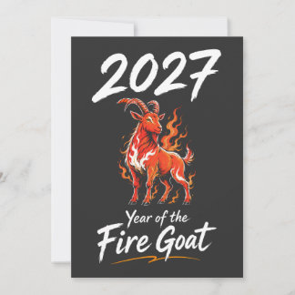2027 Jaar Van De Vuur Geit Chinese Nieuwjaar Feestdagenkaart