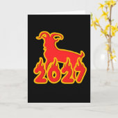 2027 Jaar Van De Vuur Geit Kaart (Gele Bloem)