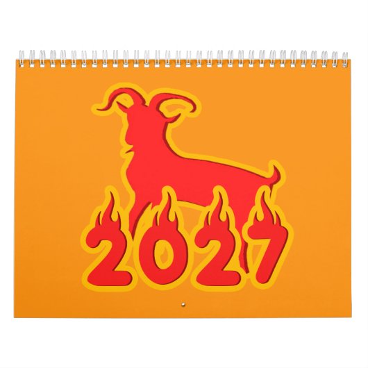 2027 Jaar Van De Vuur Geit Kalender (Hoes)