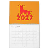 2027 Jaar Van De Vuur Geit Kalender (Feb 2027)