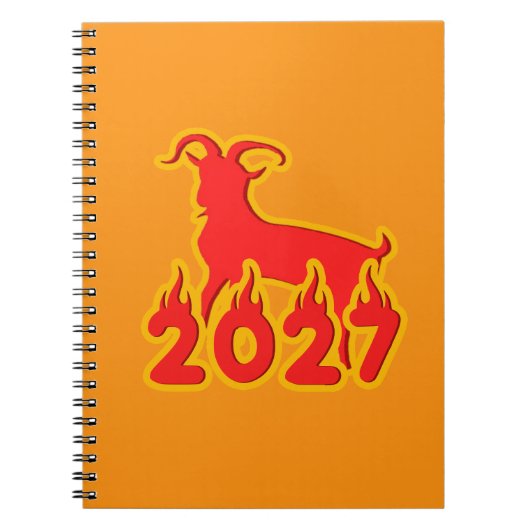 2027 Jaar Van De Vuur Geit Notitieboek (Voorkant)