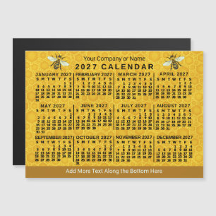 2027 Jaarkalender Bij Imkerij Aangepast Magnetische Uitnodiging