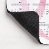 2027 Jaarkalender Roze Lint Muismat (Hoek)