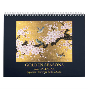 2027 Japanse Kunst Wandkalender   Gouden Seizoenen Kalender