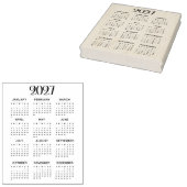 2027 Kalender #1 Vier Rijen, Drie Kolommen Rubberstempel (Gestempeld)