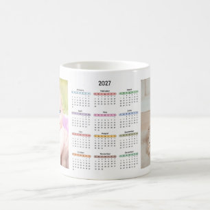 2027 kalender 2 foto's eenvoudig modern jaarlijks koffiemok