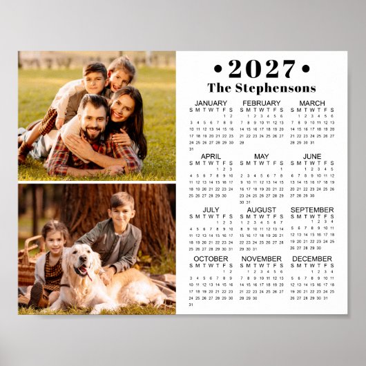2027 Kalender 2 Foto's Persoonlijke Poster (Voorkant)