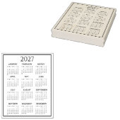 2027 Kalender #2 Vier Rijen, Drie Kolommen Rubberstempel (Gestempeld)
