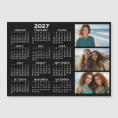 2027 Kalender 3 Foto's Basic Zwart Minimaal Magnee (Voorkant)