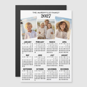 2027 Kalender 3 Foto's - Jaaroverzicht Magnetische