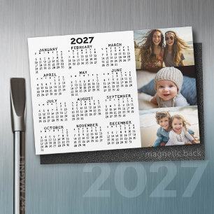 2027 Kalender 3 Foto's Minimalistisch Zwart Wit Ma