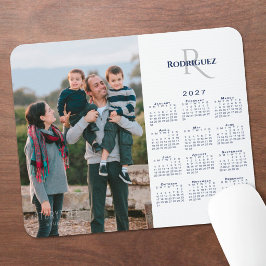 2027 Kalender Aangepaste Foto Monogram Naam Muismat