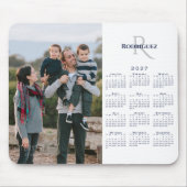 2027 Kalender Aangepaste Foto Monogram Naam Muismat (Voorkant)