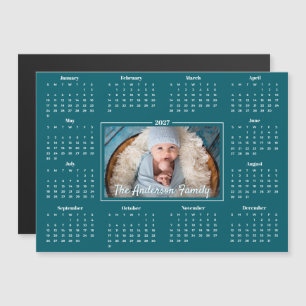 2027 Kalender Aangepaste Foto Turkoois Blauw Famil