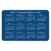 2027 Kalender Aangepaste Tekst Blauw Magneet (Horizontaal)
