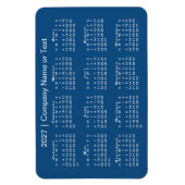 2027 Kalender Aangepaste Tekst Blauw Magneet (Verticaal)