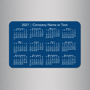 2027 Kalender Aangepaste Tekst Blauw Magneet