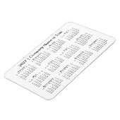 2027 Kalender Aangepaste Tekst Wit Magneet (Linkerzijde)