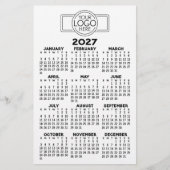 2027 Kalender - Basic Zwart Minimaal Logo Briefpapier (Voorkant)