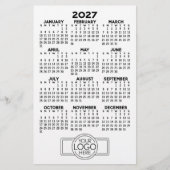 2027 Kalender - Basic Zwart Minimaal Logo Briefpapier (Voorkant)