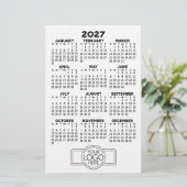 2027 Kalender - Basic Zwart Minimaal Logo Briefpapier (Staand voorkant)