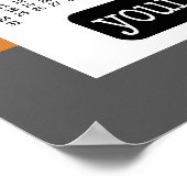 2027 Kalender - Basic Zwart Wit Minimaal Poster (Hoek)