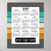 2027 Kalender - Basic Zwart Wit Minimaal Poster (Voorkant)