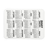 2027 Kalender - Basis Minimaal Zwart en Wit Magneet (Horizontaal)