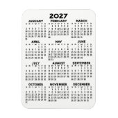 2027 Kalender - Basis Minimaal Zwart en Wit Magneet (Verticaal)