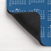 2027 Kalender Bedrijfslogo Tekst Blauw Wit Muismat (Hoek)