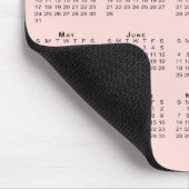2027 Kalender Bedrijfslogo Tekst Roze Wit Muismat (Hoek)