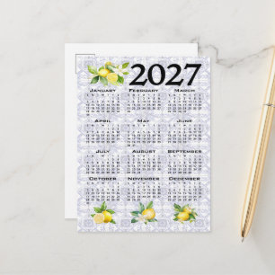 2027 Kalender Citroenen Italiaanse Mediterrane Teg Briefkaart