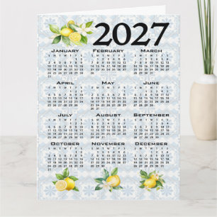 2027 Kalender Citroenen Italiaanse Mediterrane Teg Kaart
